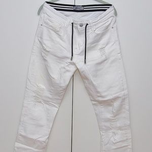 Zara Ripped White Jean Pants